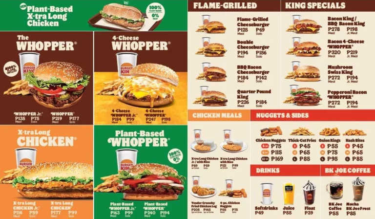 Burger King Breakfast Menu With Updated Prices in South Africa