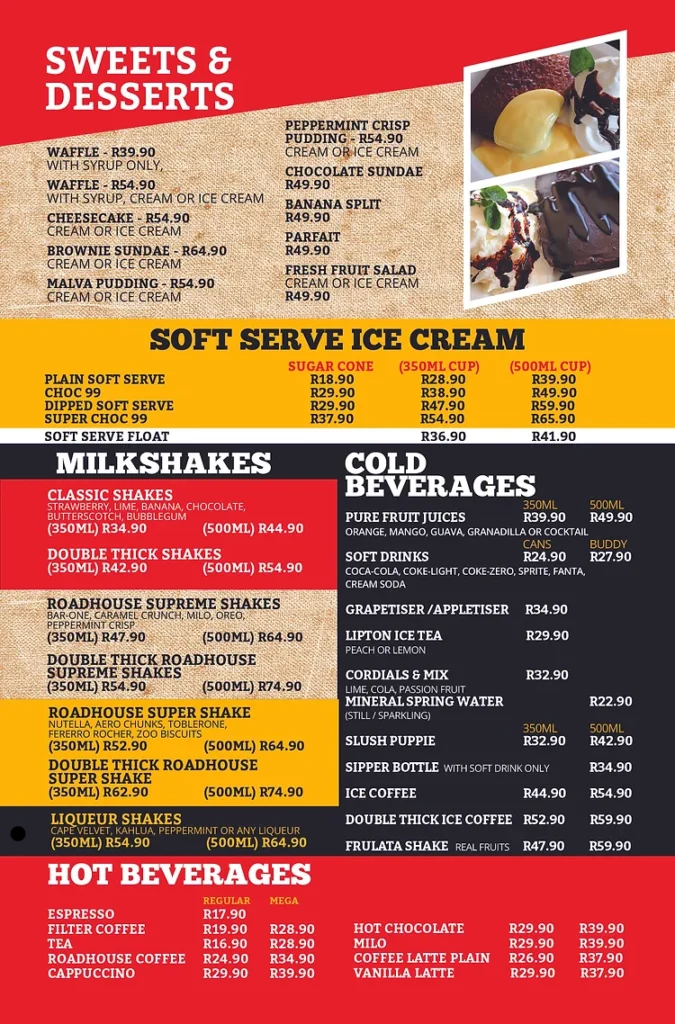 Burger box Menu Sweets & Desserts