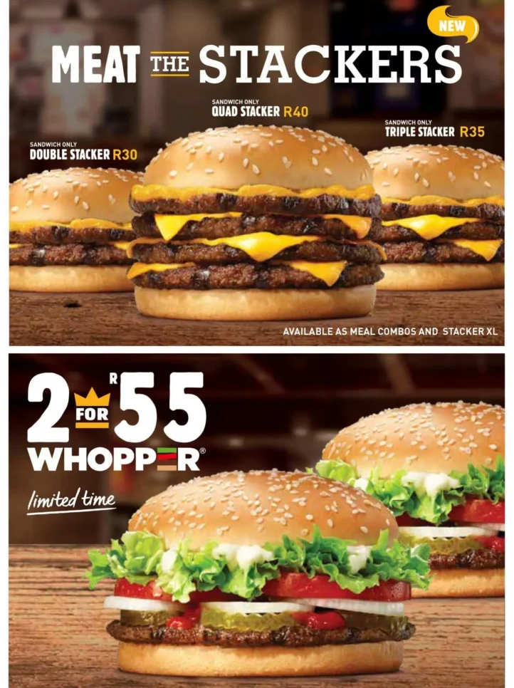 Burger king Beef Burgers Menu