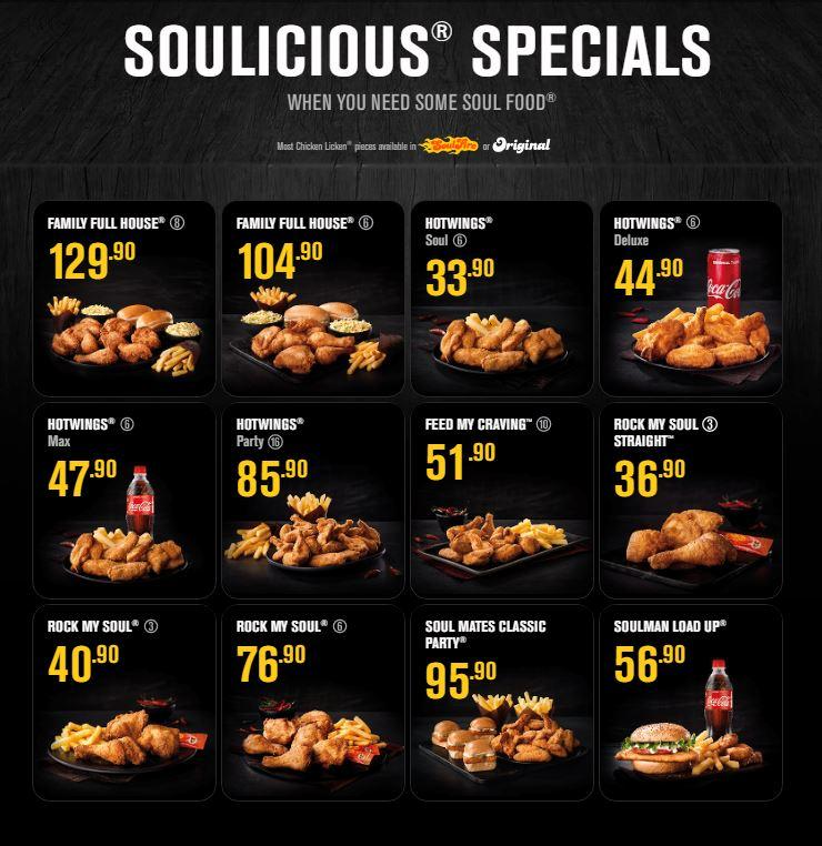 CHICKEN LICKEN FAMILY MEAL PRICES & EASY BUCK MENU