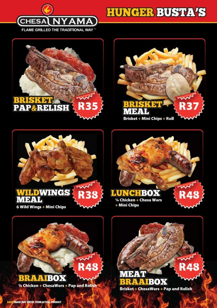 Chesa Nyama Menu South Africa Kiddies Meal