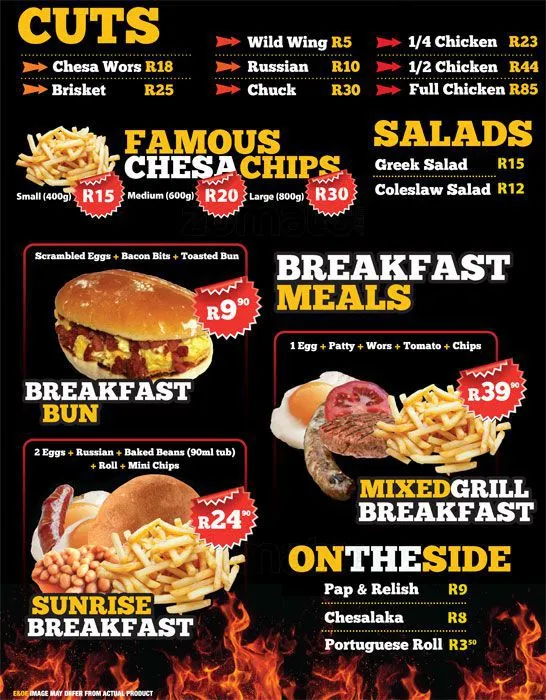 Chesa Nyama Menu With Updated Prices in South Africa