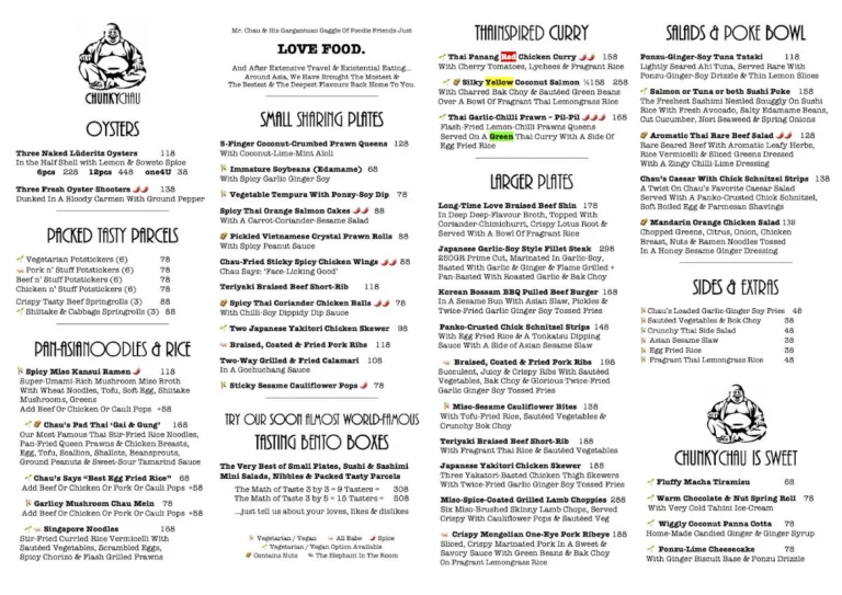 Chunky Chau Menu With Updated Prices in South Africa