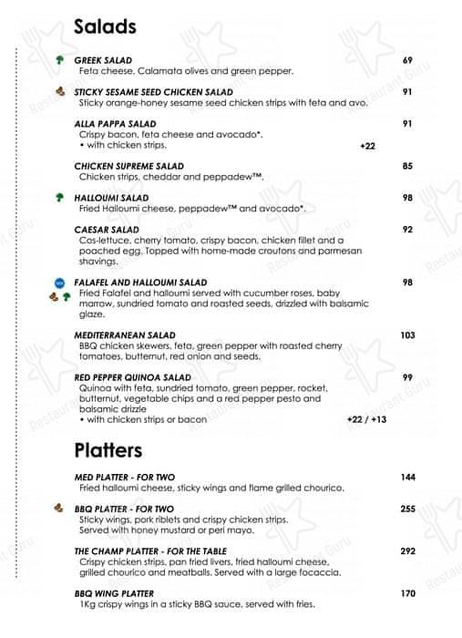 Del Forno Menu South Africa Side Orders