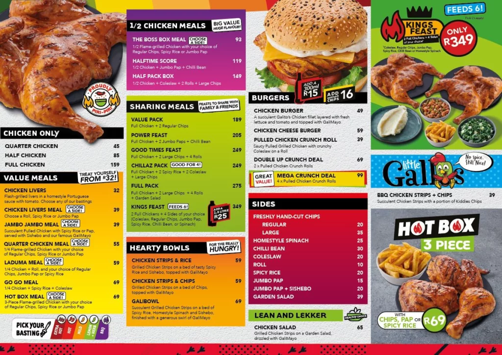 Galitos Extra Menu