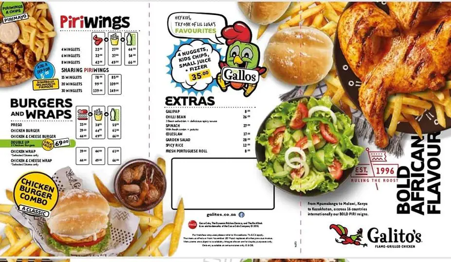 Galitos Sides Menu