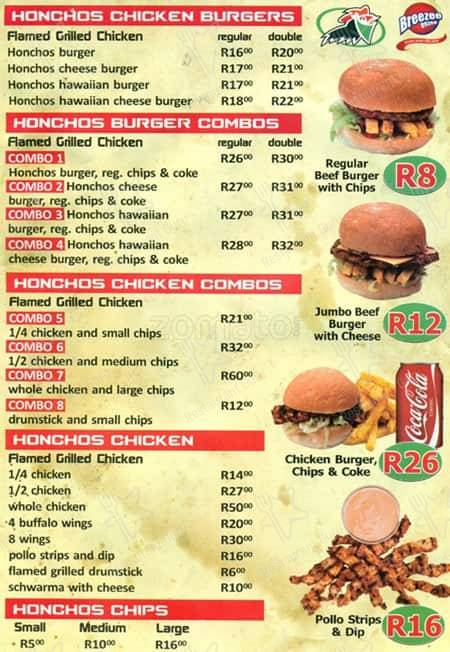 Honchos Menu Burgers