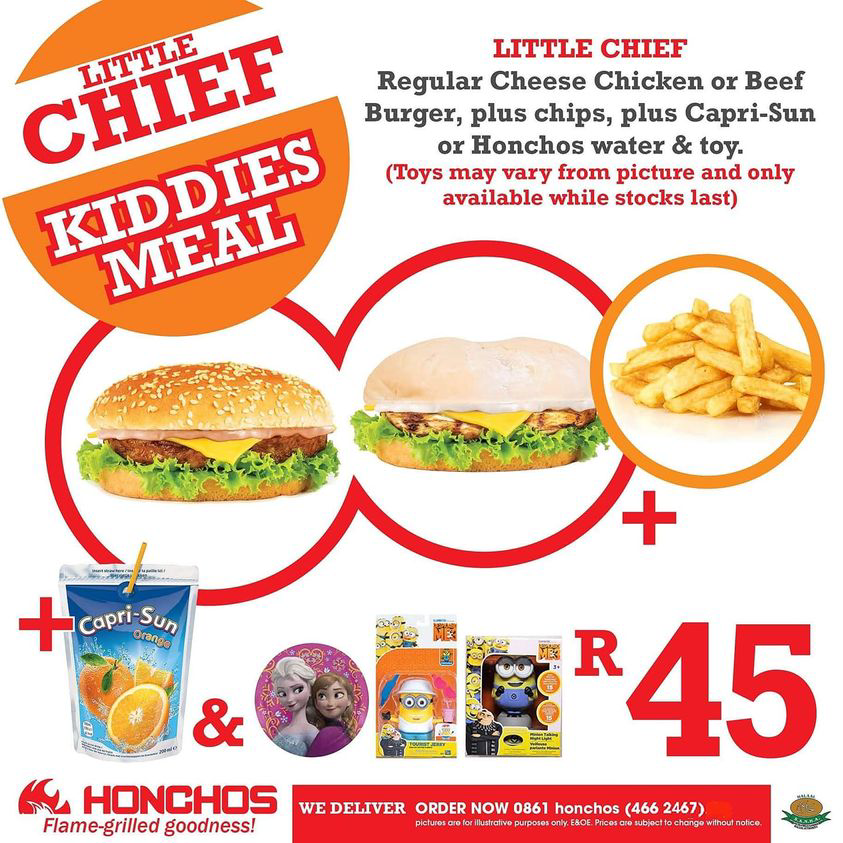 Honchos Menu Kiddies Meal & Chicken