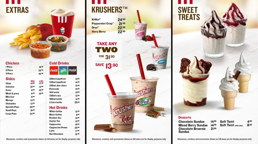 KFC Dessert Menu