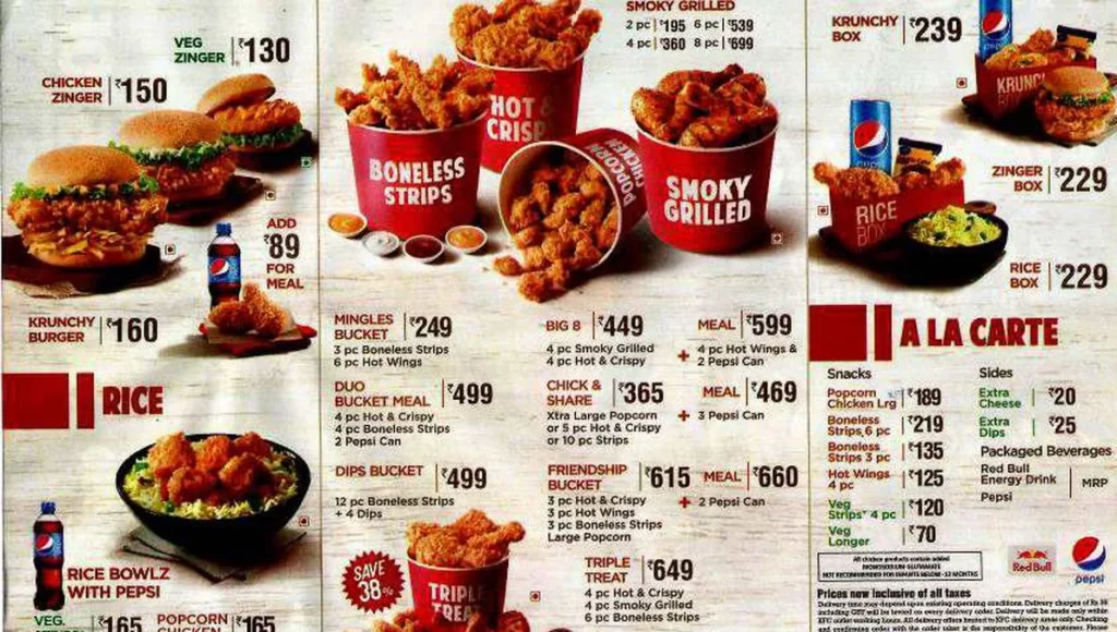 KFC Snacks & Sides Menu