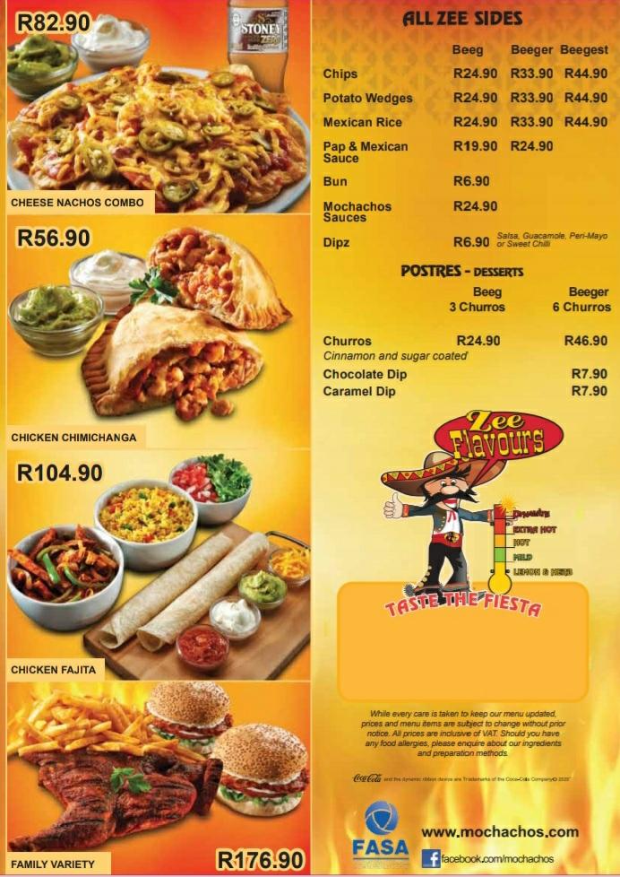 Mochachos Family Menu 