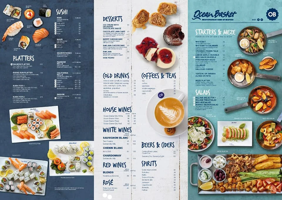 Ocean Basket Menu With Updated Prices in South Africa