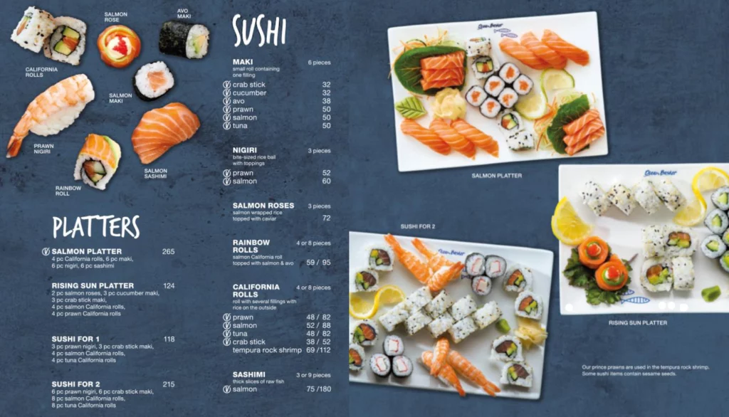 Ocean Basket Sushi Menu