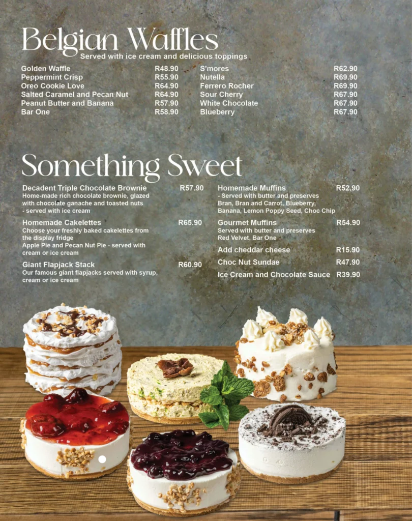 Parrot menu Desserts