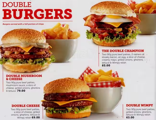 Wimpy Menu Picked for you