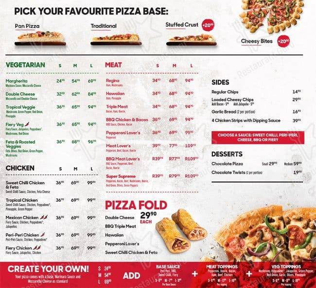 Pizza Hut Burger Menu