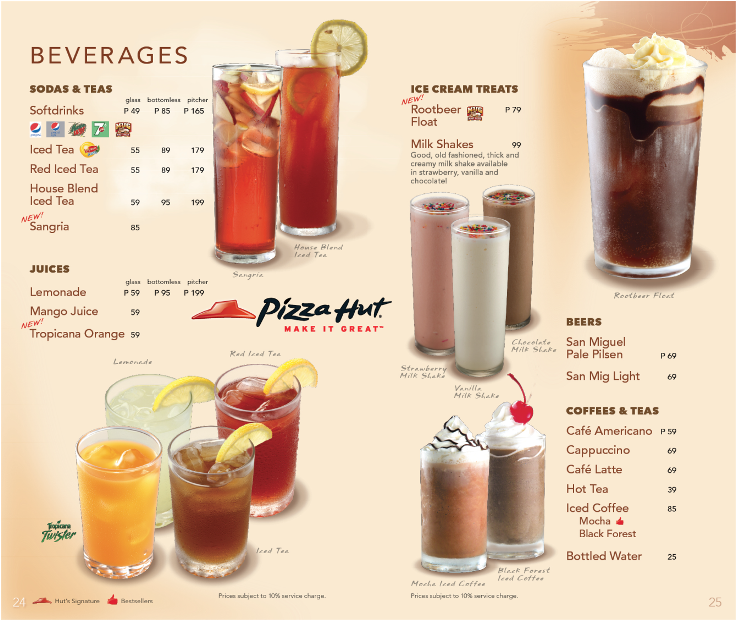 Pizza Hut Drinks Menu