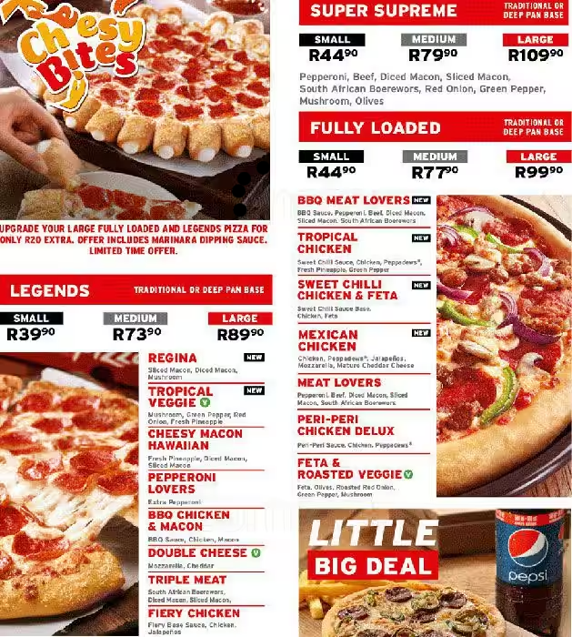 Pizza Hut Menu With Updated Prices in South Africa