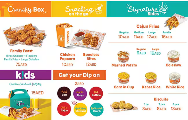 Popeyes Menu South Africa Handmade Strips Combos