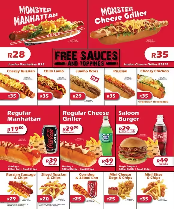 Sausage Saloon Menu South Africa Chips