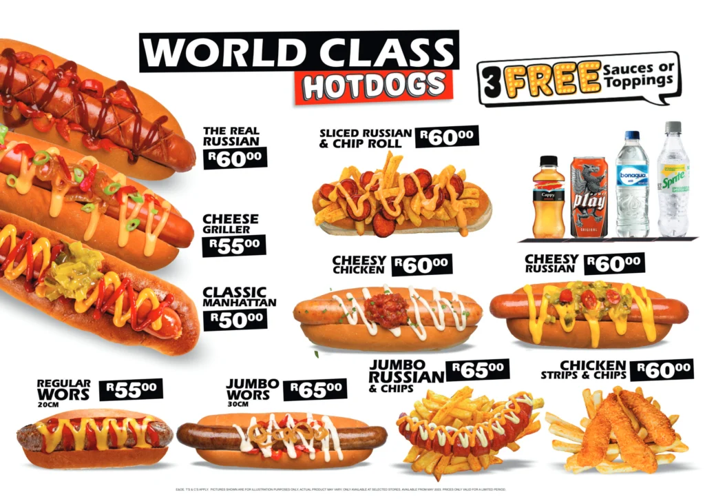 Sausage Saloon Menu South Africa World Class Hotdogs