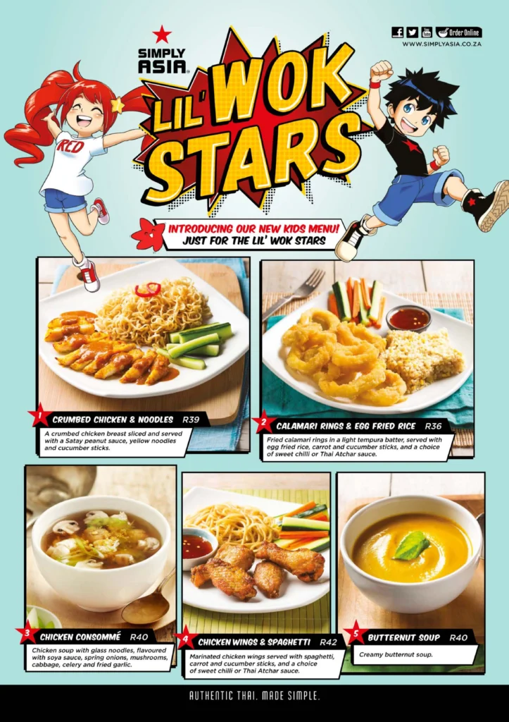 Simply Asia Kids Menu