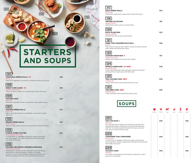 Simply Asia Starters Menu