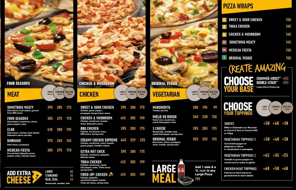 Special Debonairs Pizza Menu