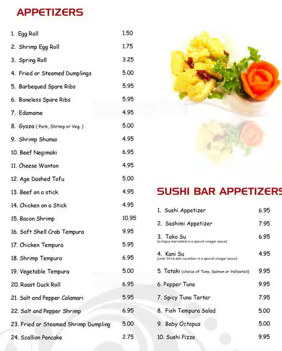 Asia House Menu South Africa Maki