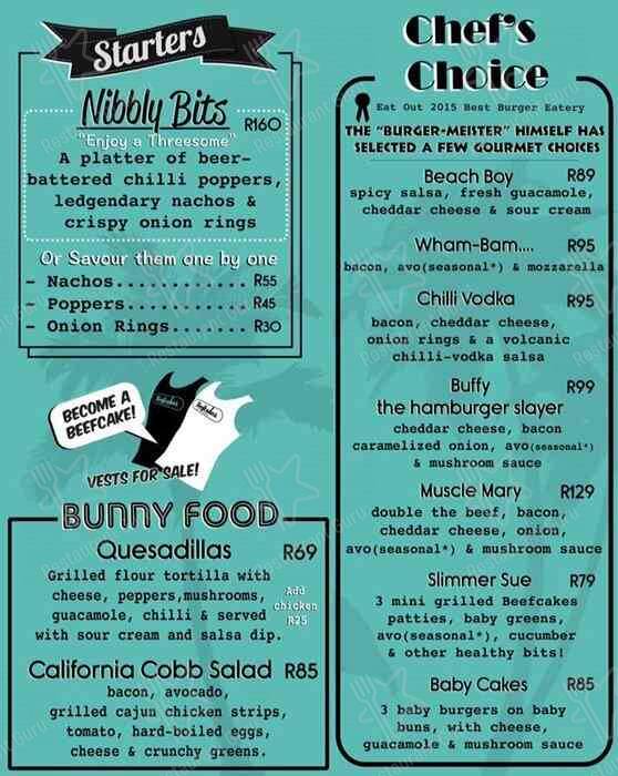 Beefcakes Menu South Africa Starters