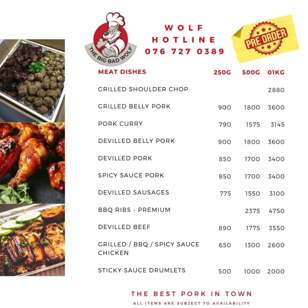 Big Bad Wolf Menu South Africa SOMETHING EXTRA ORDINARY