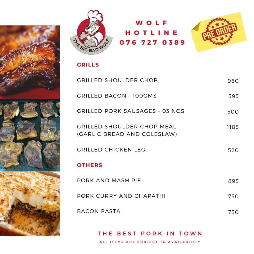 Big Bad Wolf Menu South Africa SOMETHING EXTRA ORDINARY