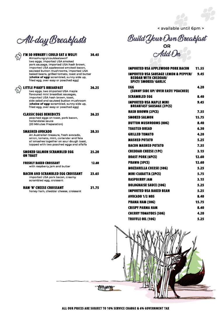 Big Bad Wolf Menu With Updated Prices in South Africa