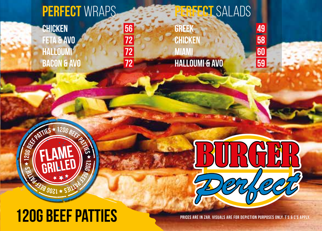 Burger Perfect Menu South Africa Salads