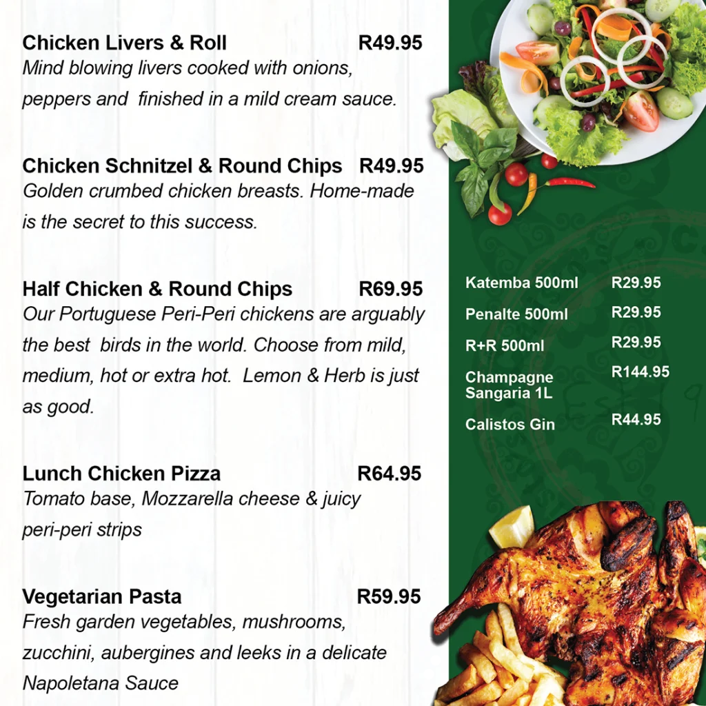 Calistos Menu South Africa The Deli