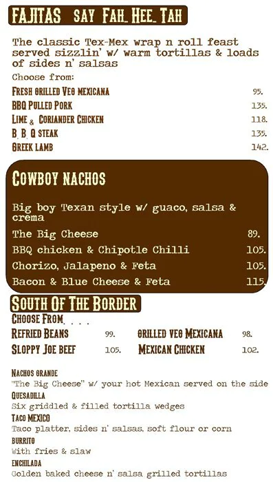 Fat Cactus Menu South Africa Cowboy Nachos