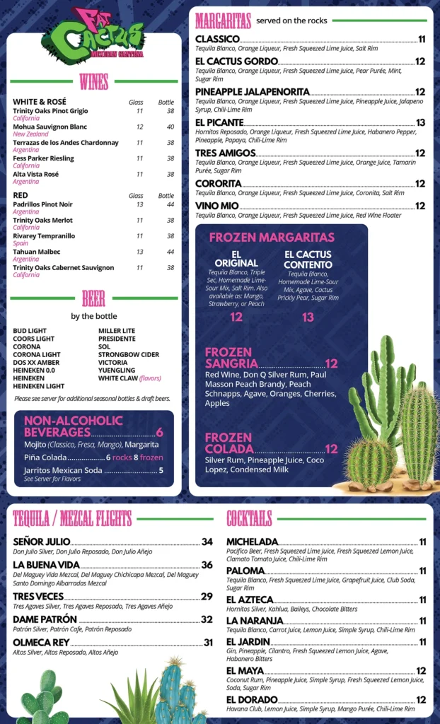 Fat Cactus Menu South Africa Texan Burgers