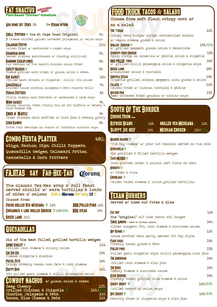 Fat Cactus Menu With Updated Prices in South Africa