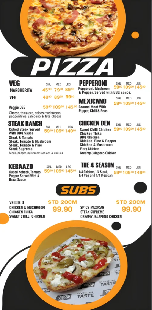 Jmos Westwood Menu South Africa Steak Ranch Pizza