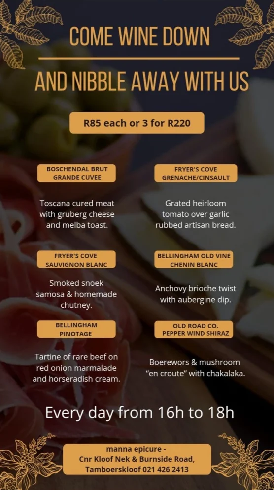 Manna Epicure Menu South Africa Fresh juice