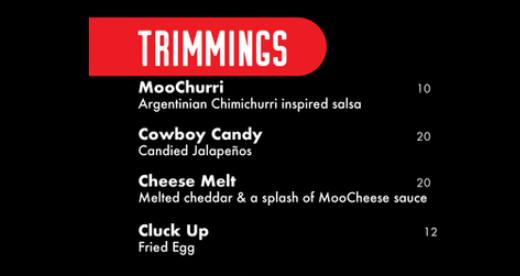 Moo Moo Menu South Africa Trimming