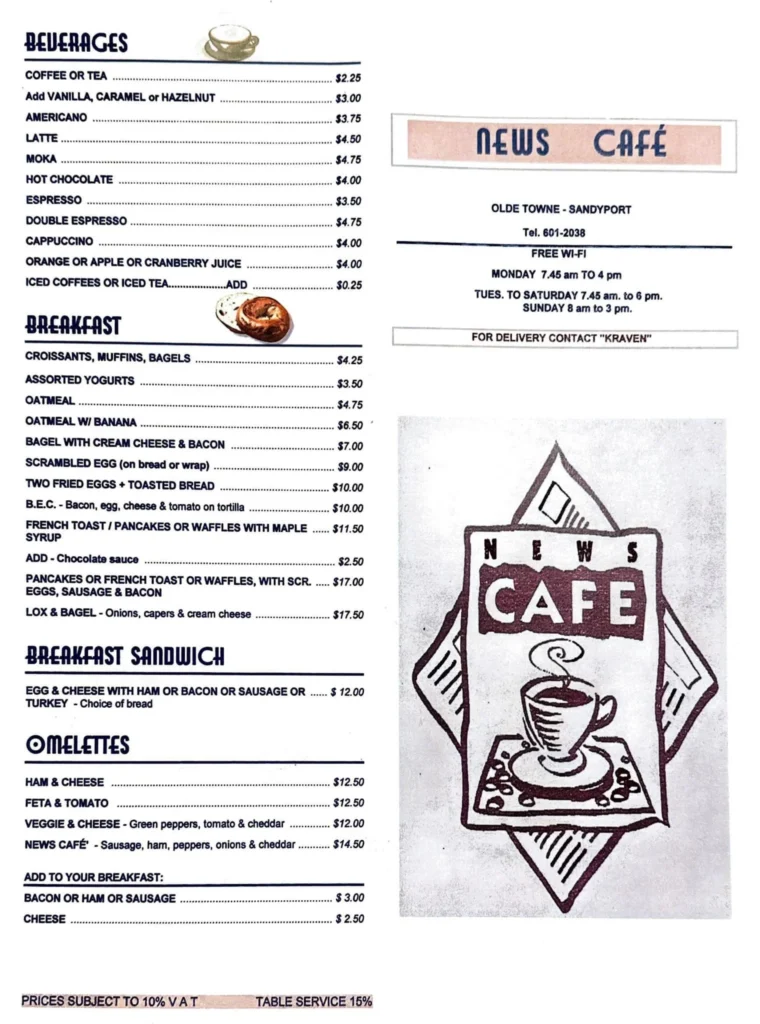 News Cafe Boksburg Menu South Africa Price FINGER FOOD