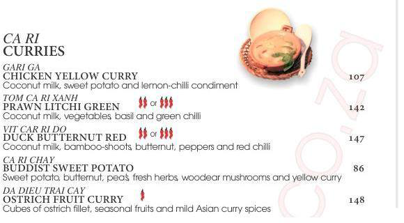 Saigon Rivonia Menu South Africa Curries