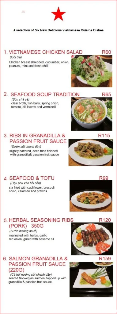 Saigon Rivonia Menu South Africa Starters