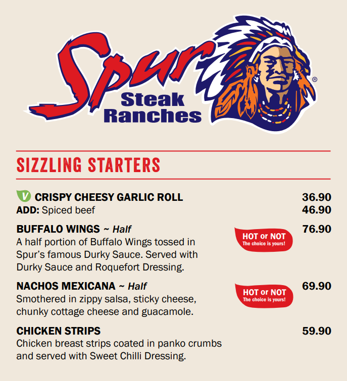 Spur Menu South Africa Sizzling Starters