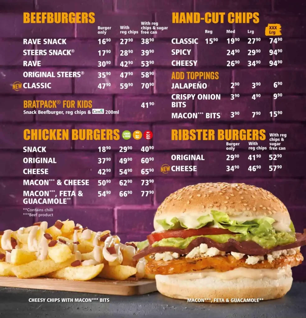 Steers Menu Prices 2025: SA's Latest Update