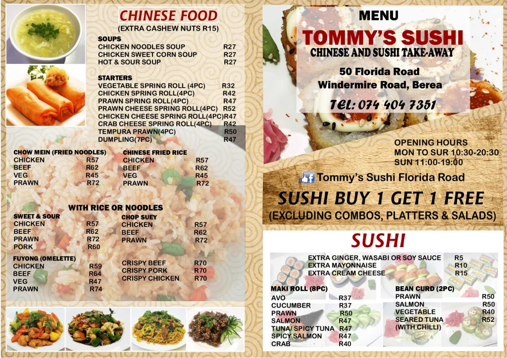 Tommy's Sushi Menu Prices 2025: SA's Latest Update