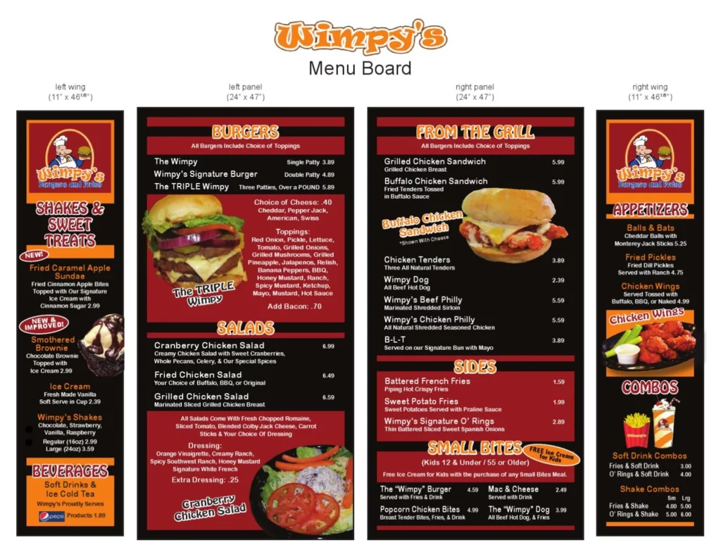 Wimpy Menu With Updated Prices in South Africa 