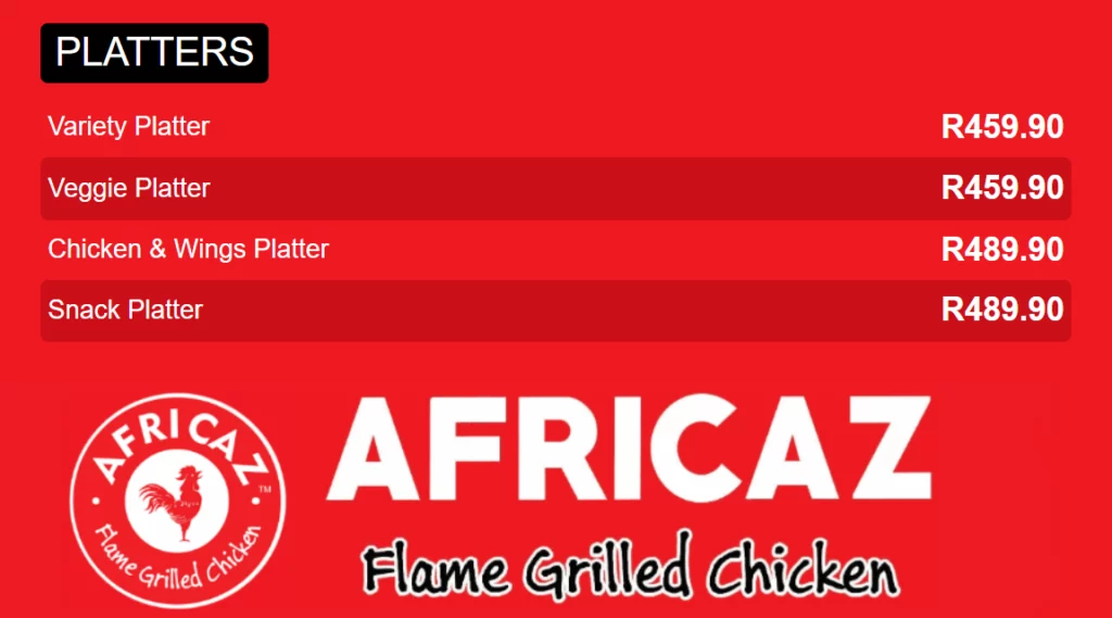 Africaz Menu Platters