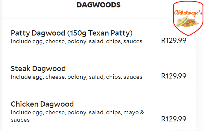 Akhalwaya’s Robertsham Menu Dagwoods